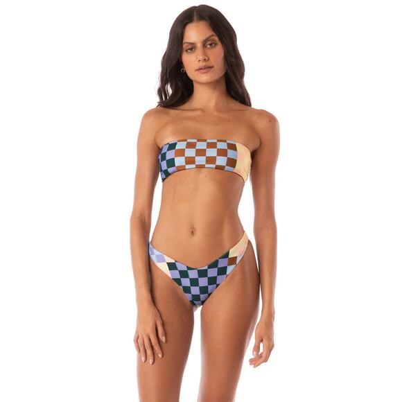 Maaji Chess Amalie Strapless Bandeau Bikini Top NWT SIZE L - Picture 1 of 4